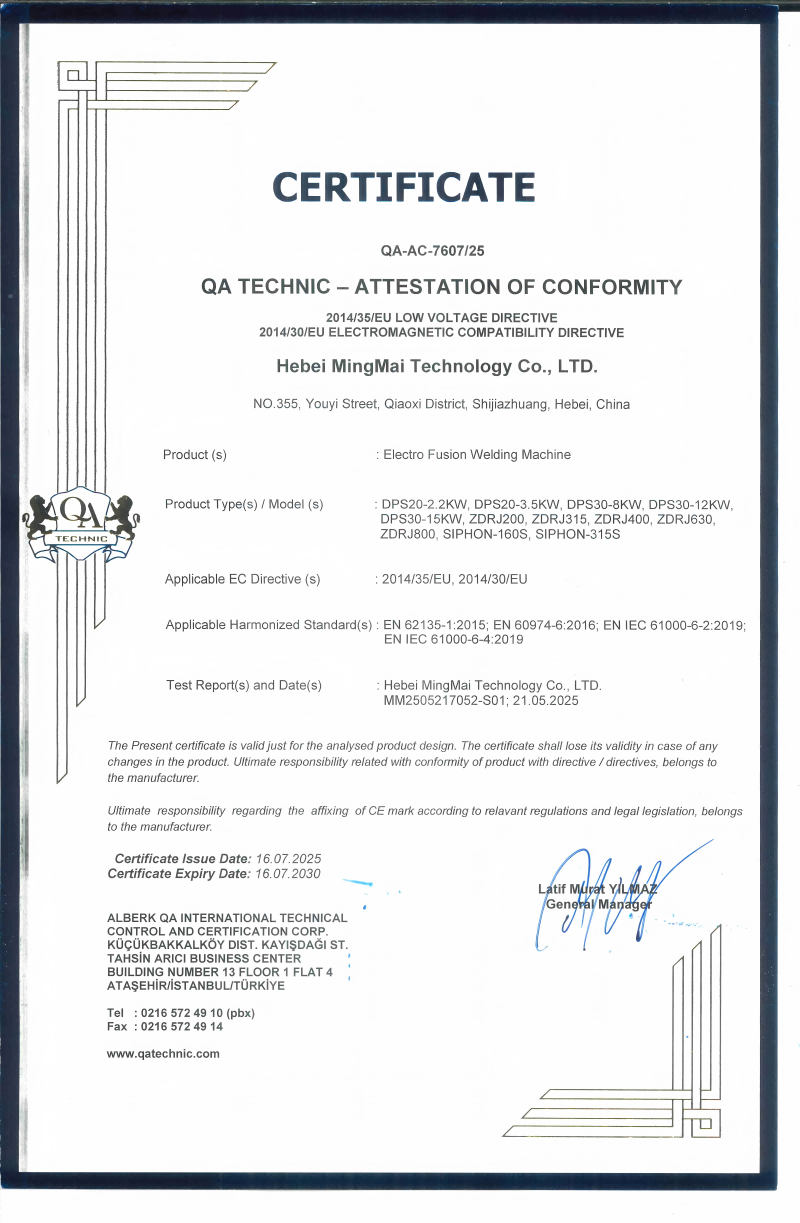 Cina Hebei Mingmai Technology Co.,Ltd Certificazioni